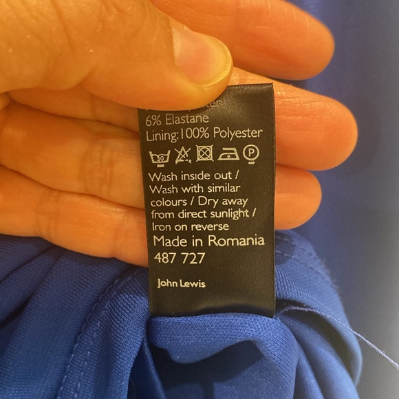 Temperley royal blue knee V-neck length dress NWOT UK 12/US 8 - Picture 5 of 5